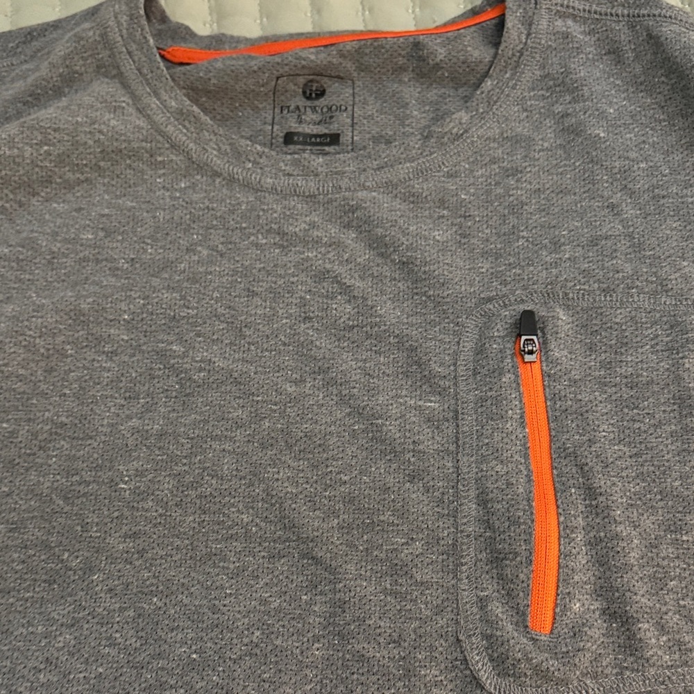 Men's Gray Shirt with Orange Accent